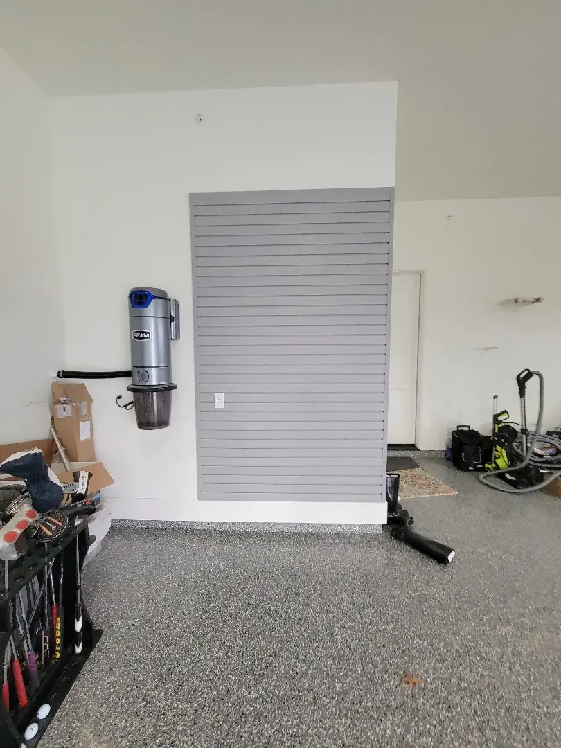 grey slatwall after garage transformation fairview tx